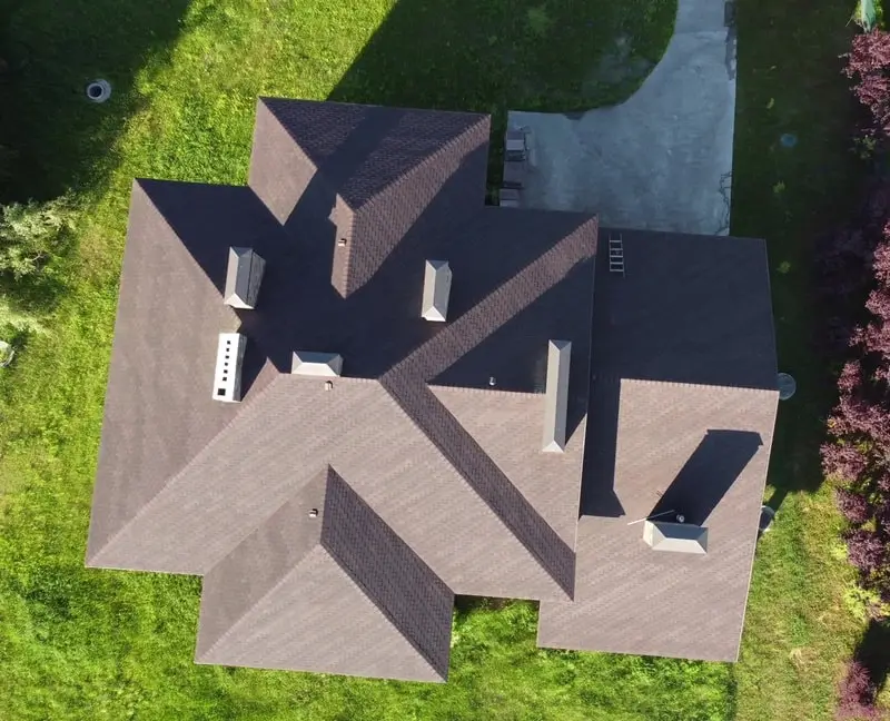 Aerial shot of a roof